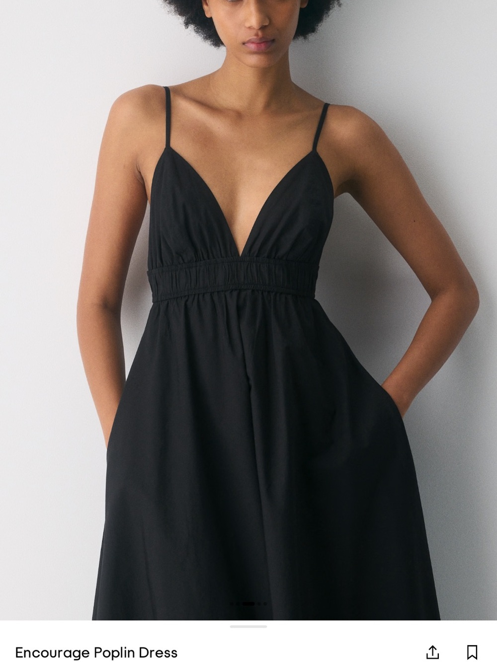 Aritzia Encourage Poplin Black Midi Skirt Dress - Picture 2 of 11